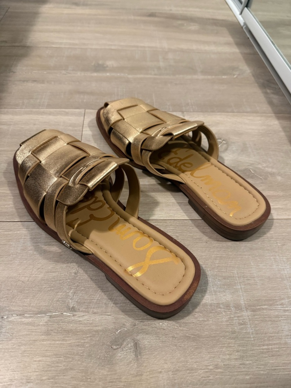 Sam Edelman Metallic Gold Woven Mules - Women - Picture 2 of 3